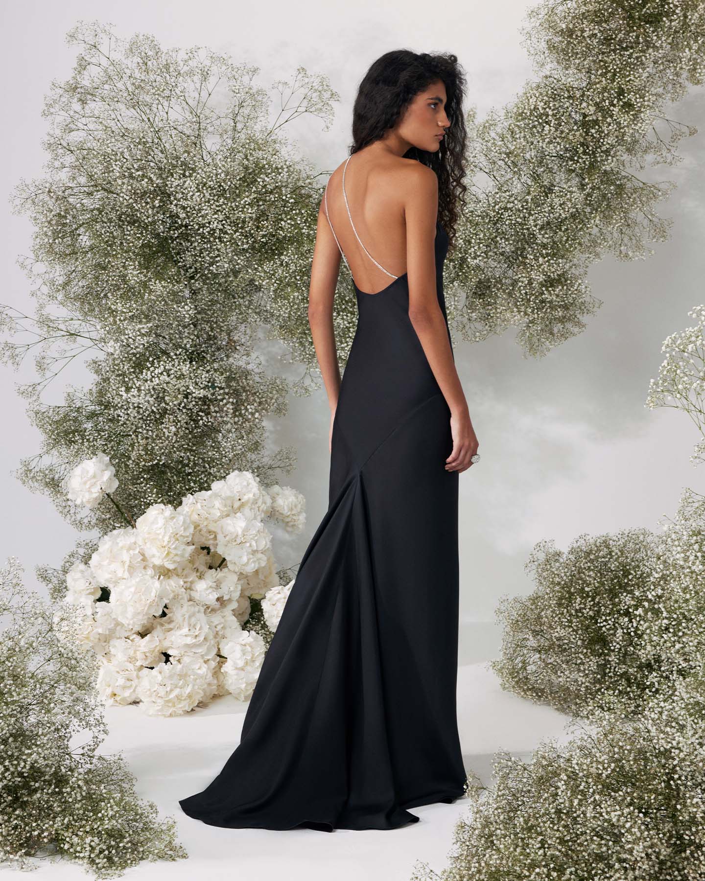 Iris Black silk dress