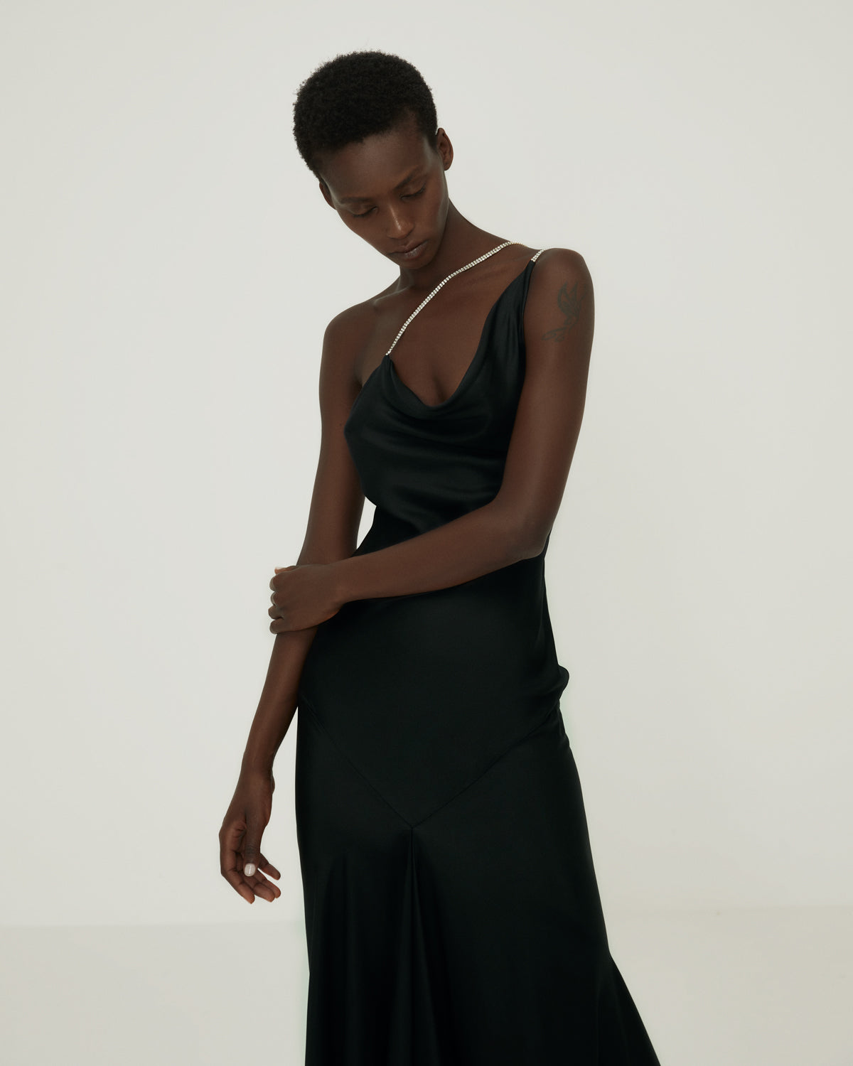 Iris Black silk dress
